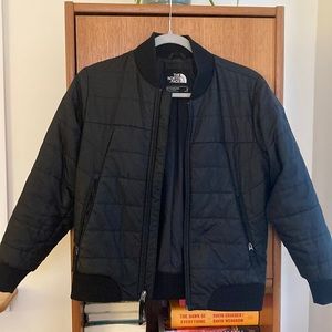 The North Face Bodenburg Quilted 550-Fill Down Boy's Black Bomber Jacket M 10-12